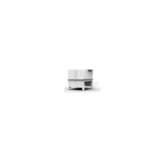 BASE SPACE BASKET SOCLE REHAUSSEUR GRIS/BLANC + PANIER BLANC POUR LAVE LINGE/SÈCHE LINGE (CHARGE MAX 250 KG)