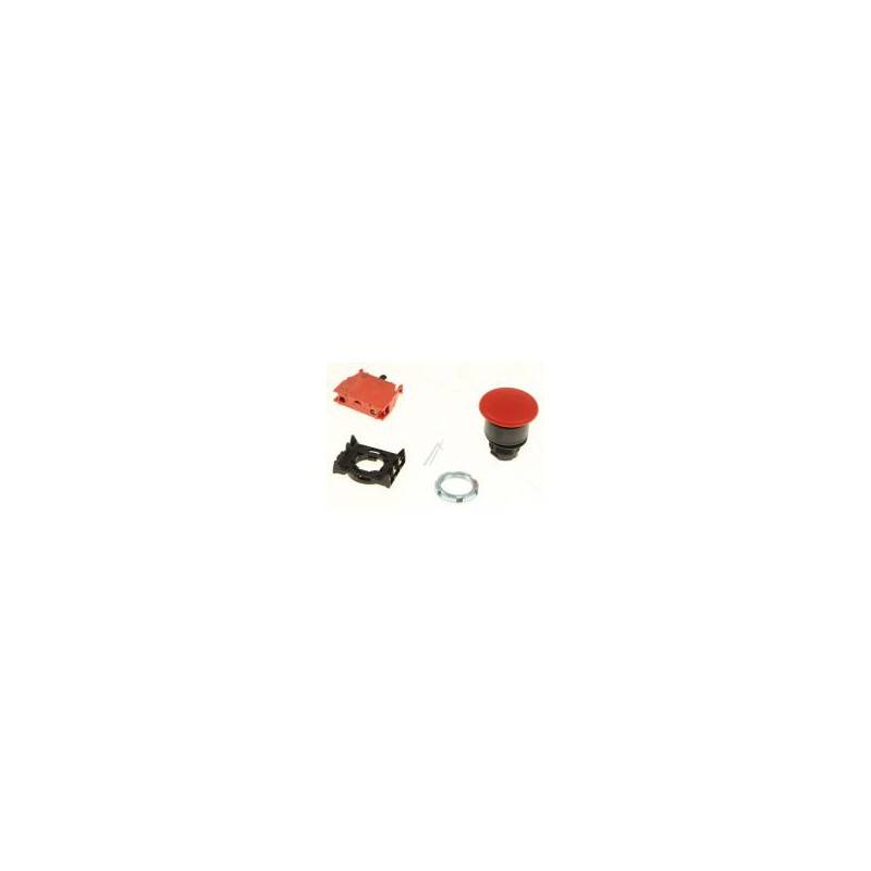 BOUTON COUP DE POING Ø 22MM ROUGE 1NC 12V PIZZA