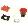 BOUTON COUP DE POING Ø 22MM ROUGE 1NC 12V PIZZA