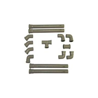 KIT VIDANGE AVEC MULTIPLES RACCORDS PVC HAUTE TEMPERATURE Ø50MM