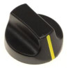 MANETTE NOIRE Ø 40 MM AXE EN DEMI-LUNE 6X4,6 MM
