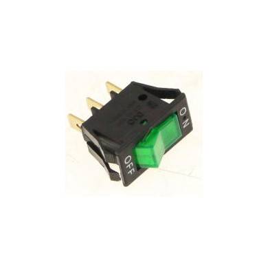 INTERRUPTEUR UNIPOLAIRE VERT 6A 250V POUR 45-K DIM DE MONTAGE 28X13,5MM 1NO