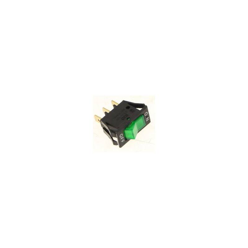 INTERRUPTEUR UNIPOLAIRE VERT 6A 250V POUR 45-K DIM DE MONTAGE 28X13,5MM 1NO