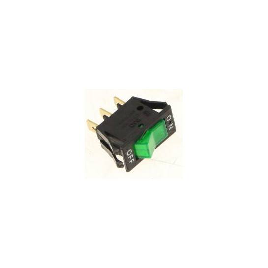 INTERRUPTEUR UNIPOLAIRE VERT 6A 250V POUR 45-K DIM DE MONTAGE 28X13,5MM 1NO