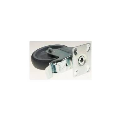ROULETTE PIVOTANTE, AVEC PLATINE À VISSER ET BLOCAGE STOP-FIX Ø125 MM